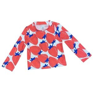 •CARTER'S•STRAWBERRY PRINTED LITTLE GIRLS RASHGUARD TOP SIZE 18 MONTHS EUC
